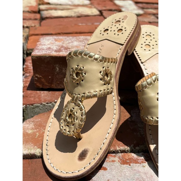 Jack Rogers Women's Nantucket Gold Thong Sandals, Size 7 - Picture 14 of 17